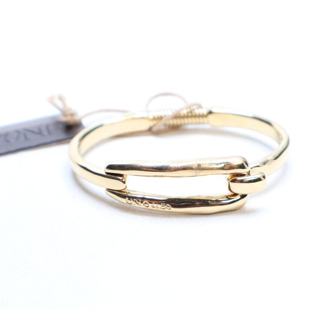 Uno de 50 Gold Tone Tied Hinged Bangle Bracelet $235 READ AD!